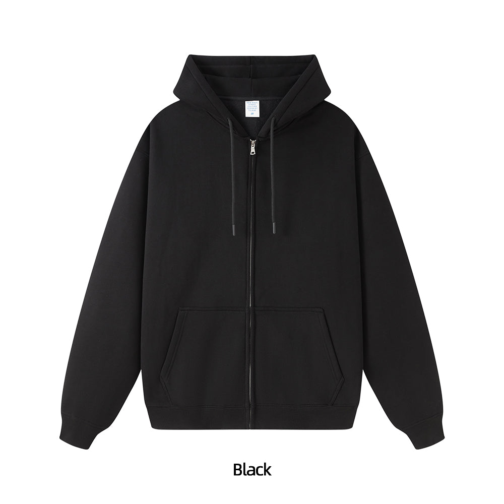 Fleece Lined Zip Up Hoodie - Solid Colors