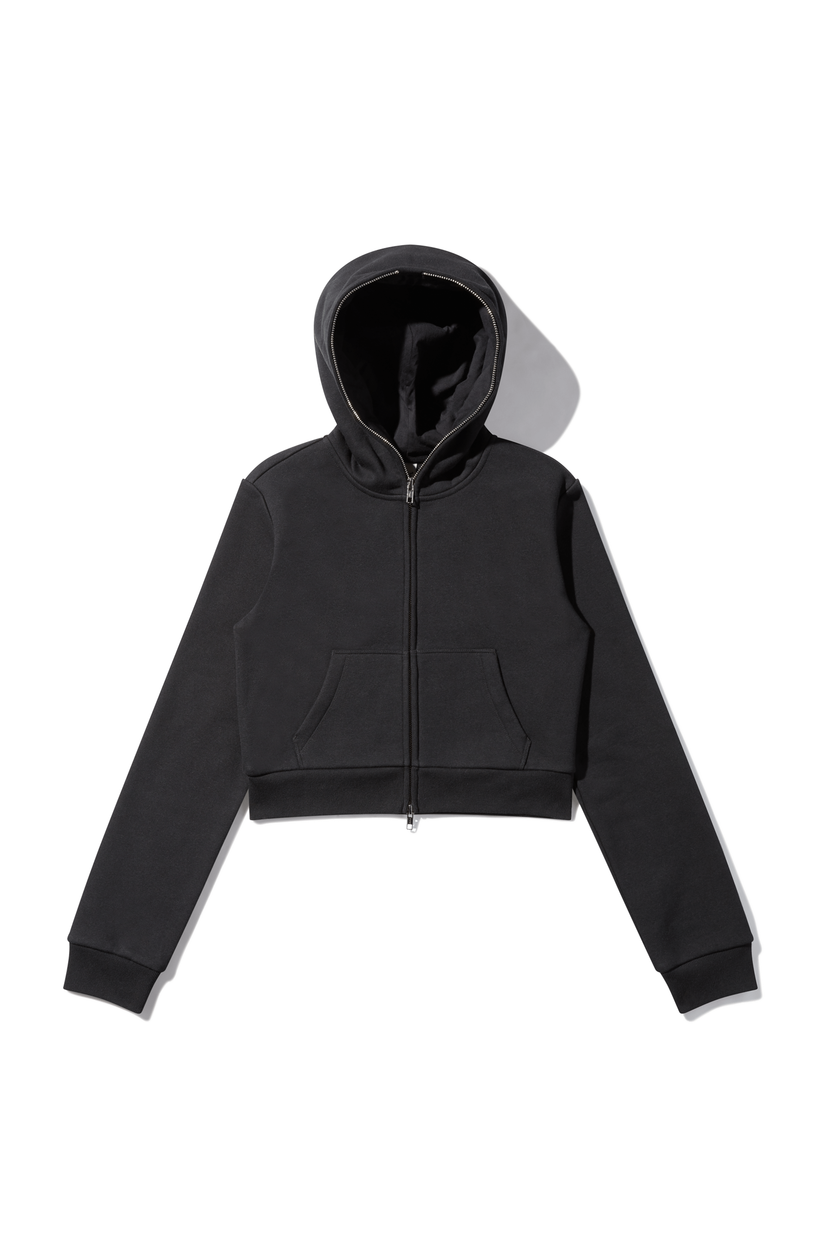 Cropped Full Zip Body Bag Hoodie