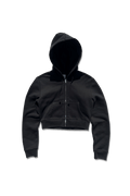 Cropped Zip Up Drawstring Hoodie