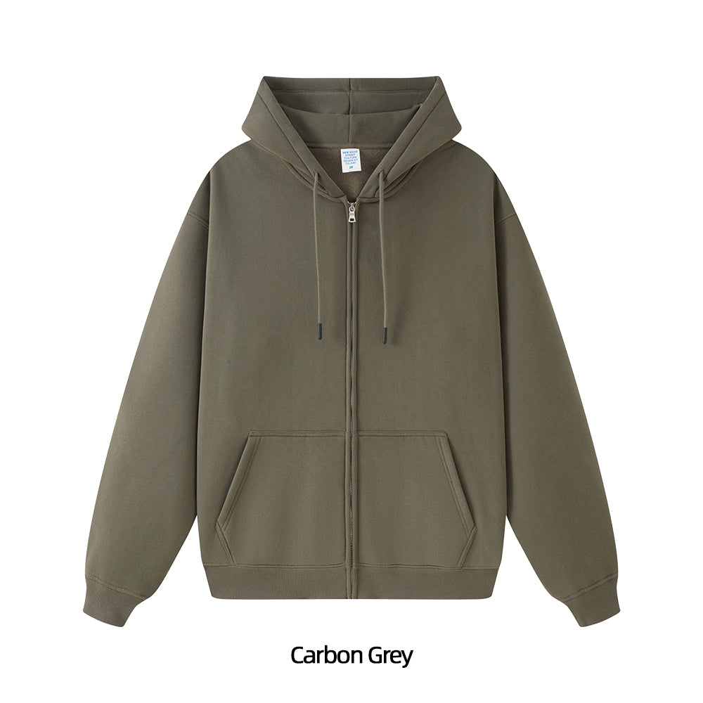 Fleece Lined Zip Up Hoodie - Solid Colors