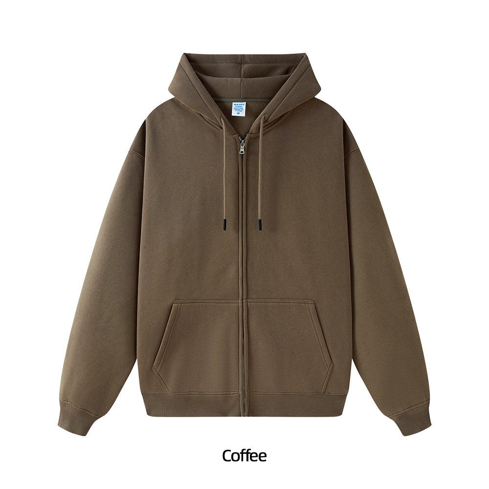 Fleece Lined Zip Up Hoodie - Solid Colors