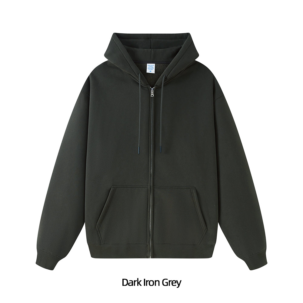 Fleece Lined Zip Up Hoodie - Solid Colors
