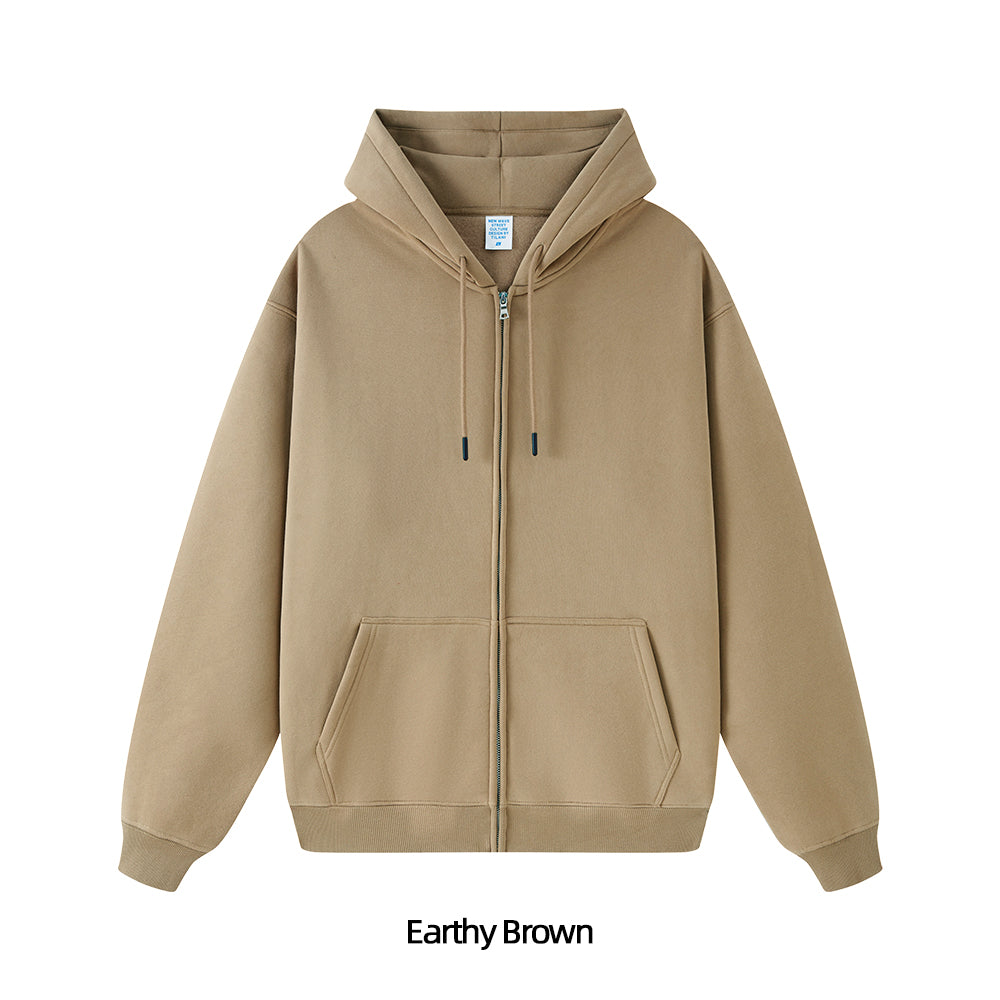 Fleece Lined Zip Up Hoodie - Solid Colors