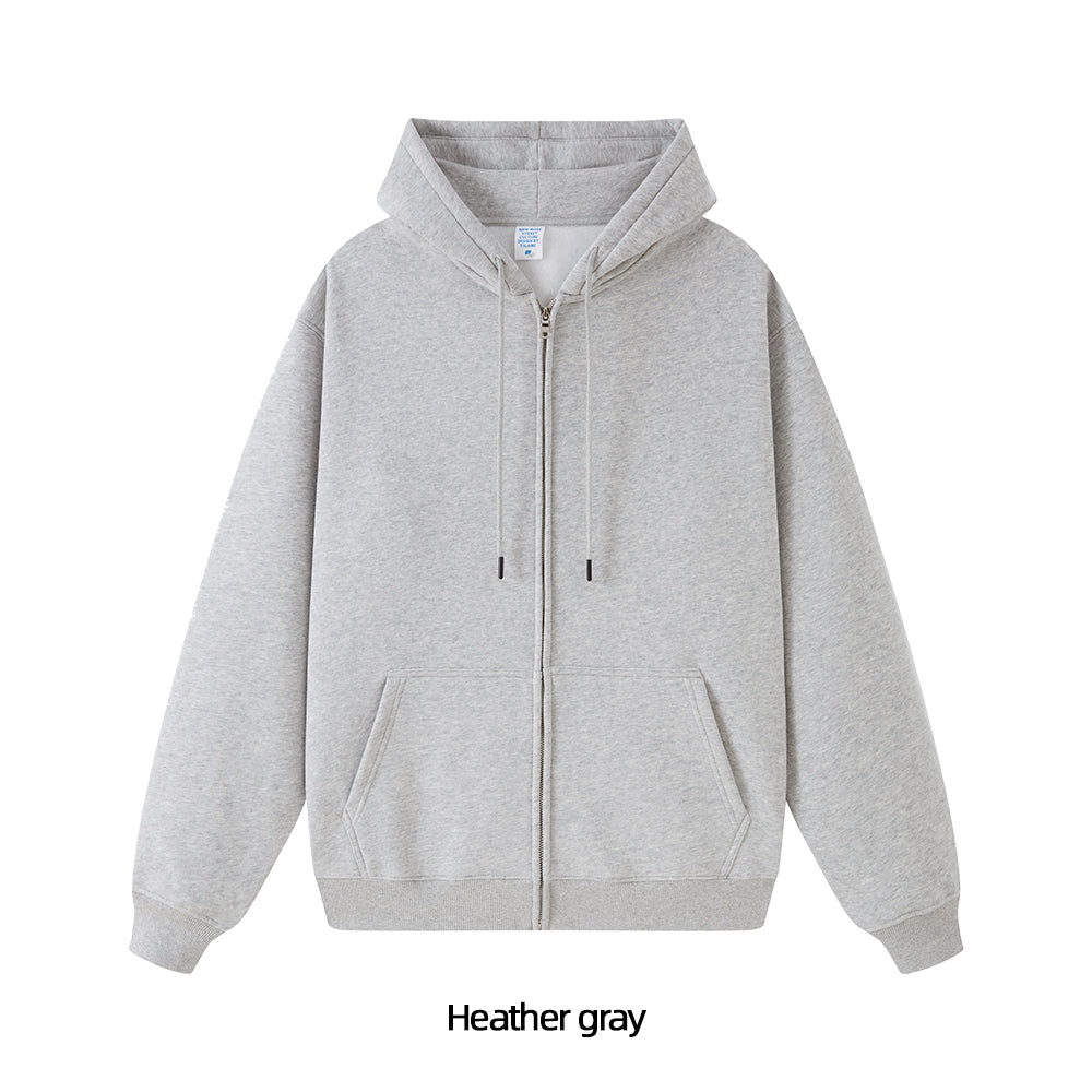 Fleece Lined Zip Up Hoodie - Solid Colors