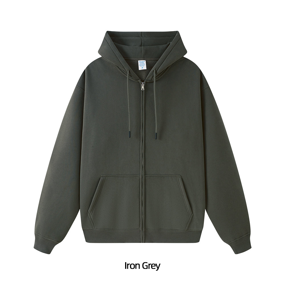 Fleece Lined Zip Up Hoodie - Solid Colors
