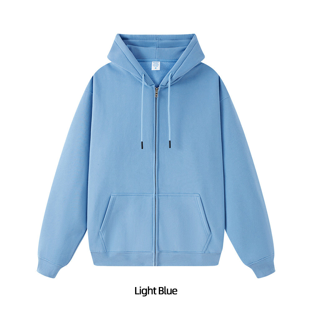 Fleece Lined Zip Up Hoodie - Solid Colors