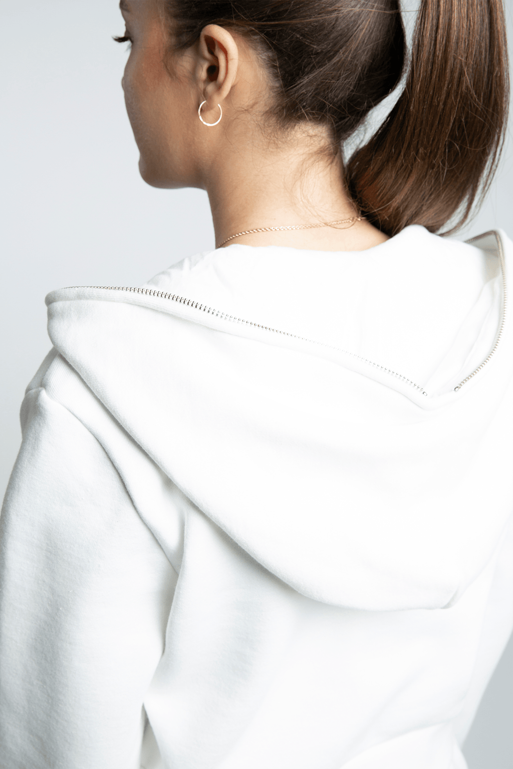 Cropped Full Zip Body Bag Hoodie