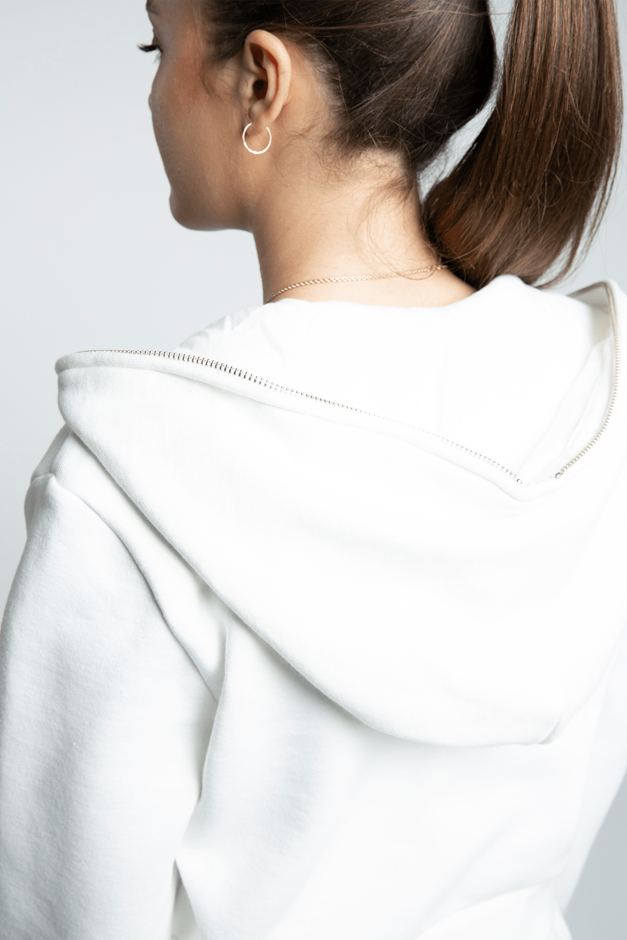 Cropped Full Zip Body Bag Hoodie