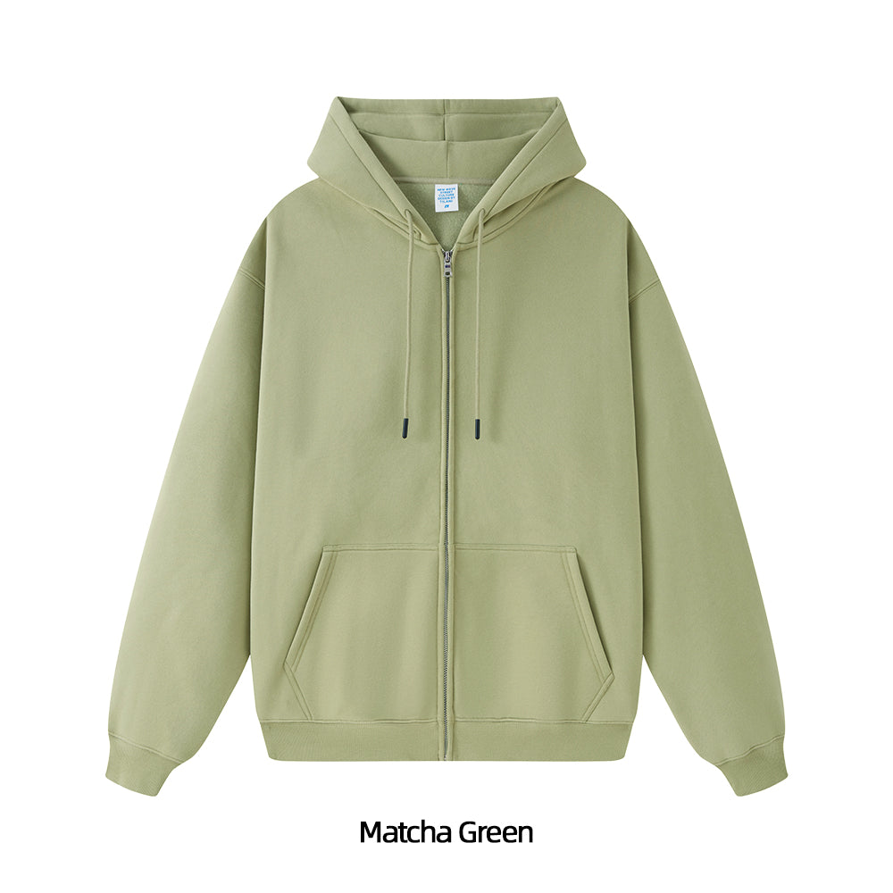 Fleece Lined Zip Up Hoodie - Solid Colors