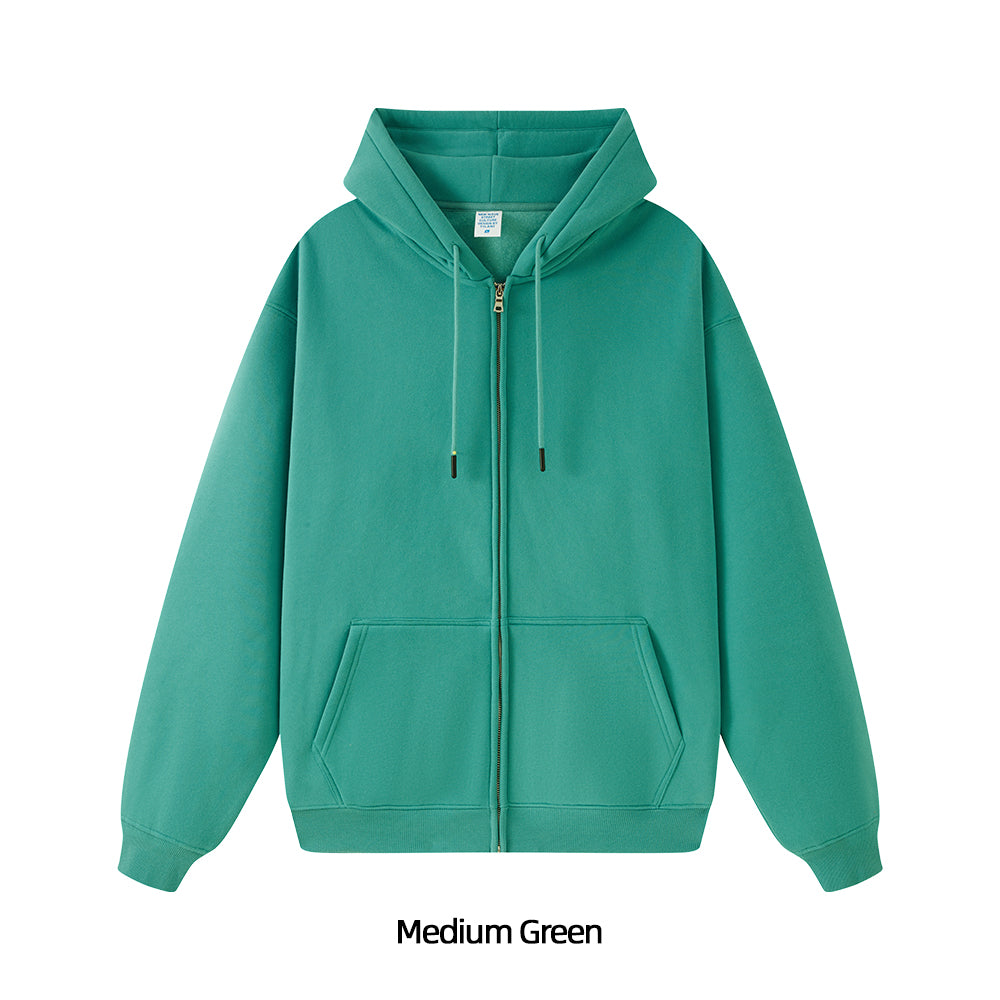 Fleece Lined Zip Up Hoodie - Solid Colors