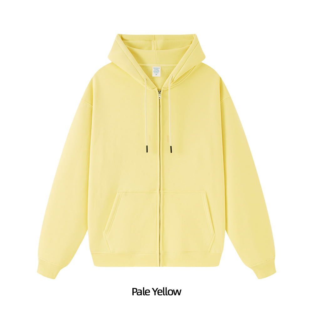 Fleece Lined Zip Up Hoodie - Solid Colors