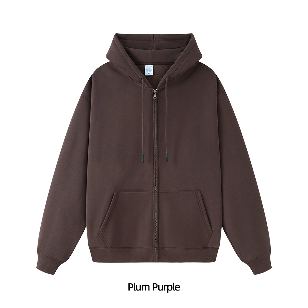 Fleece Lined Zip Up Hoodie - Solid Colors