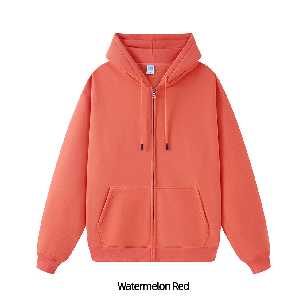 Fleece Lined Zip Up Hoodie - Solid Colors